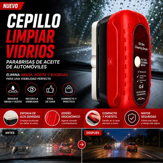 Limpia Vidrios De Coche Con Cepillo – Repele Agua Y Grasa – 120ml